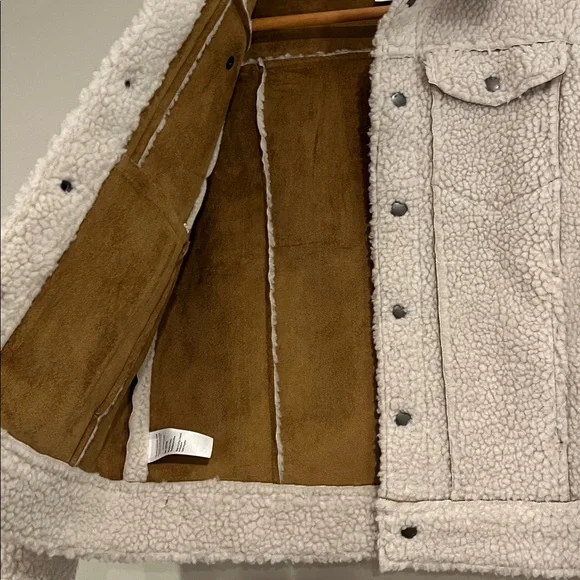 TEA Collection Sherpa Trucker Jacket Snap Front Unisex 12 XL Girls Boys EUC - Picture 8 of 11